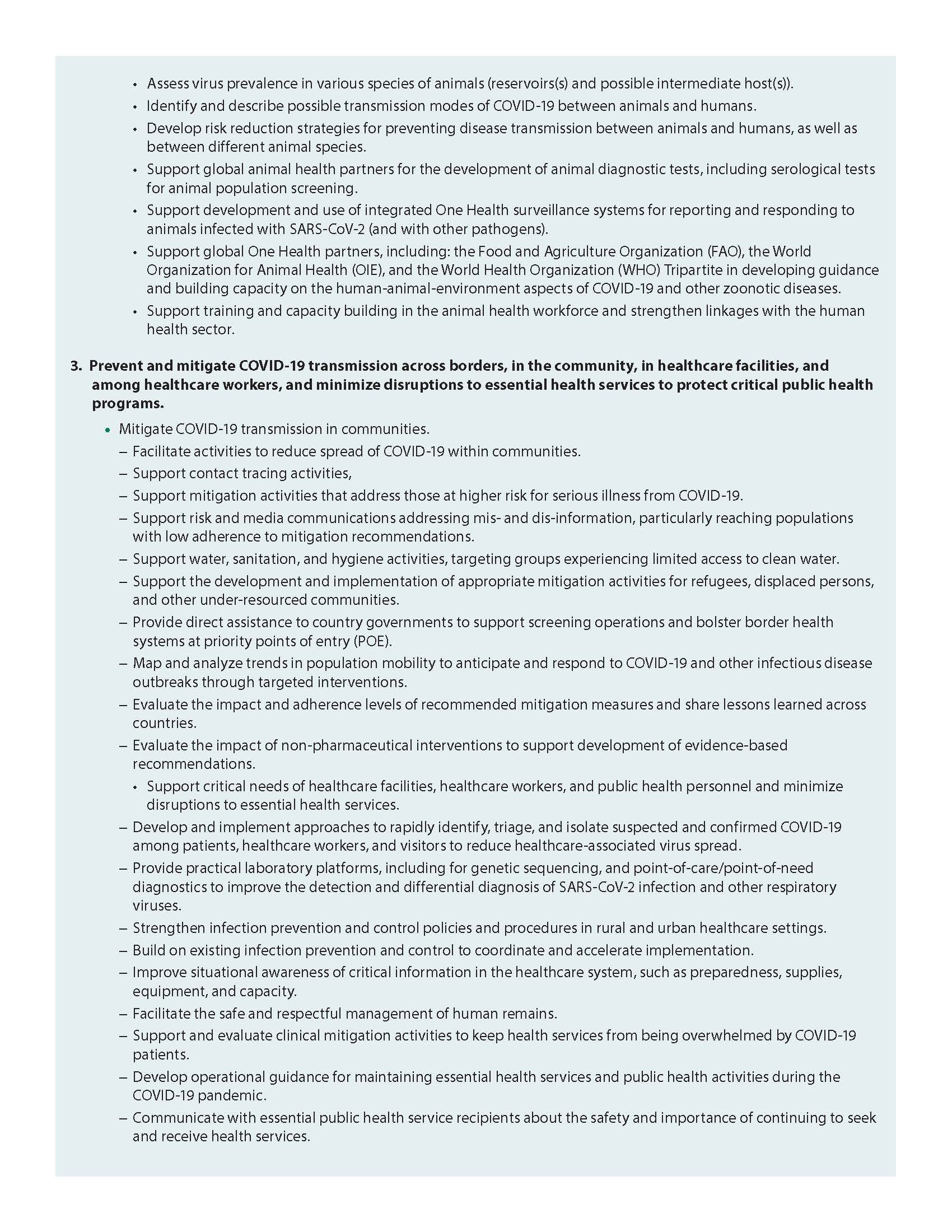 Global COVID-19 Response page 5